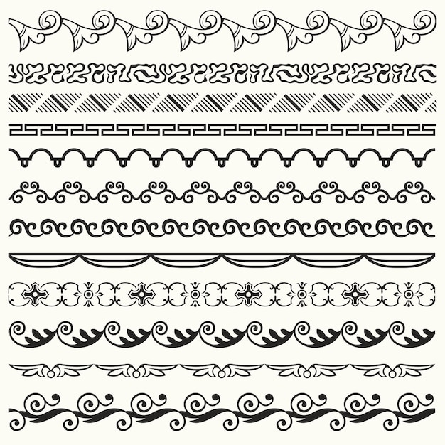 Horizontal seamless elements (set 6)