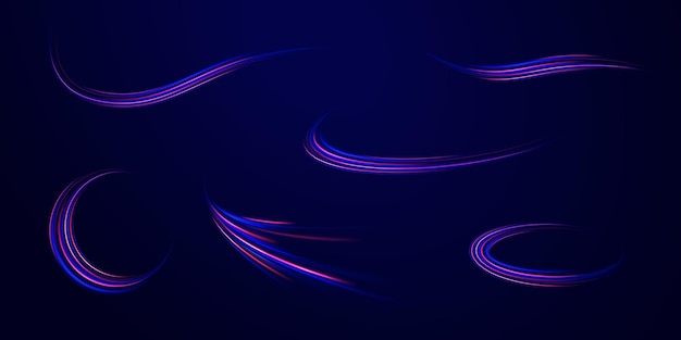 Horizontal speed lines connection vector background Futuristic dynamic motion technology