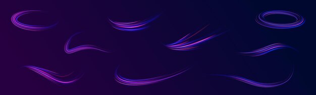 Horizontal speed lines connection vector background Futuristic dynamic motion technology