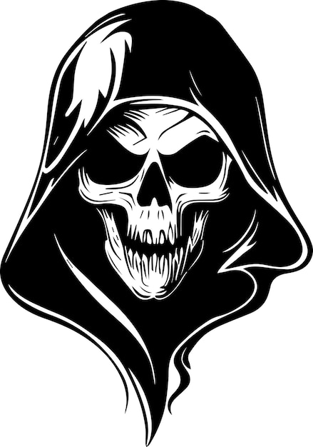 Horror skull vector tattoo illustration