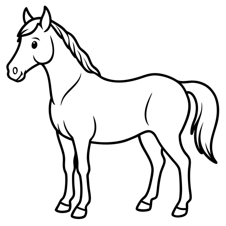 Vector horse outline vector illustration design