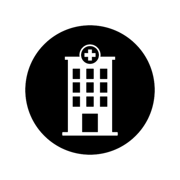 Hospital building iconvector illustration logo design