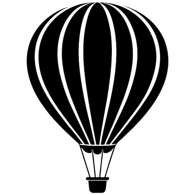 Hot air balloon silhouette vector illustration