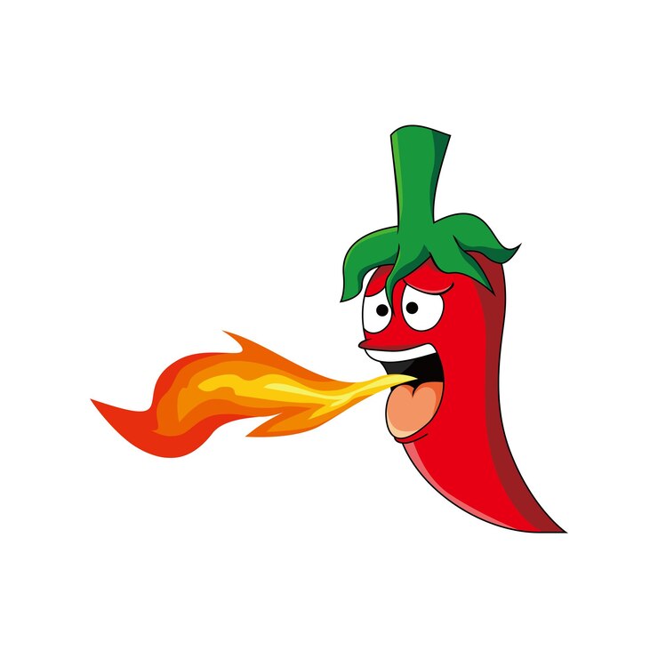 Vector hot chili cartoon character. cute food sign and symbol.