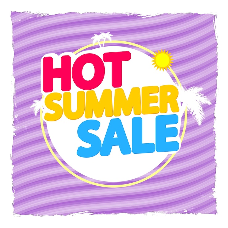 Vector hot summer sale poster design template or banner for shop and online store vector illustration