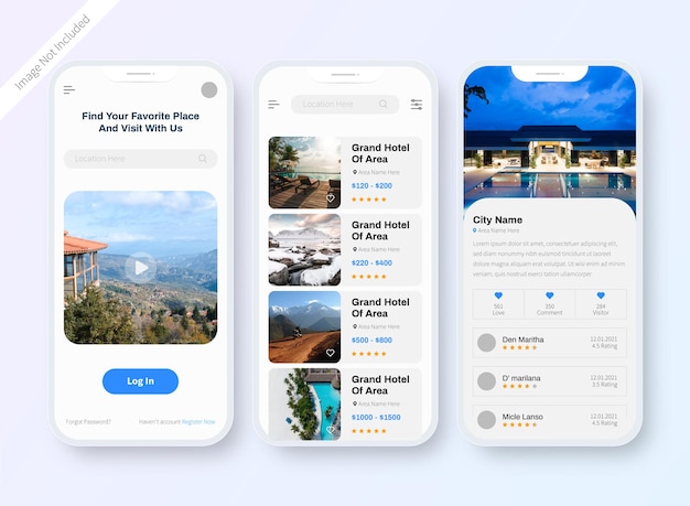 Hotel Resort UI App Screen Design