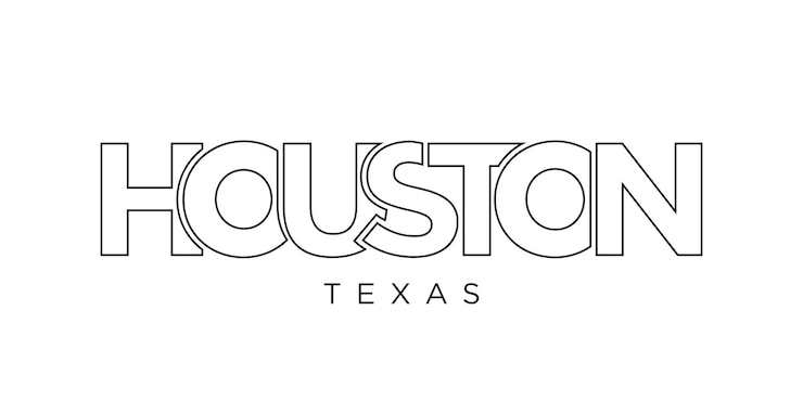 Vector houston texas usa typography slogan design america logo with graphic city lettering for print and web