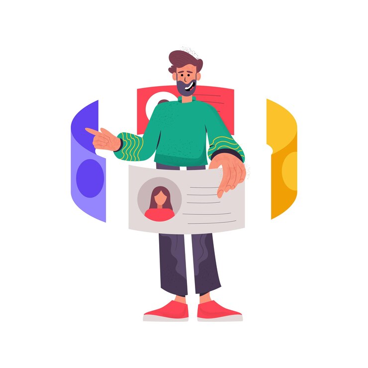 Vector hr manager character illustration