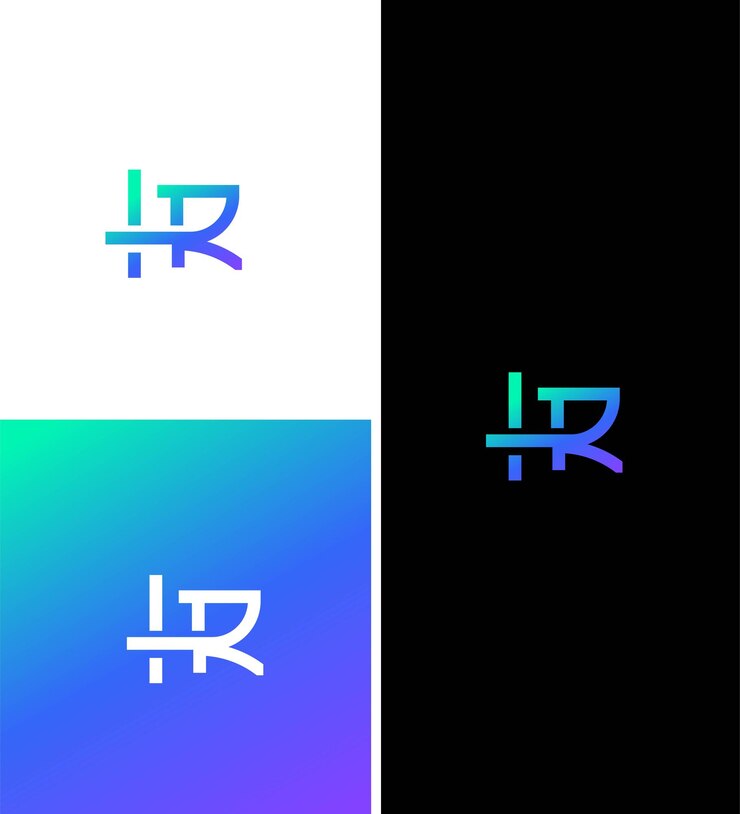 Vector hr rh letter logo brand icon identity sign