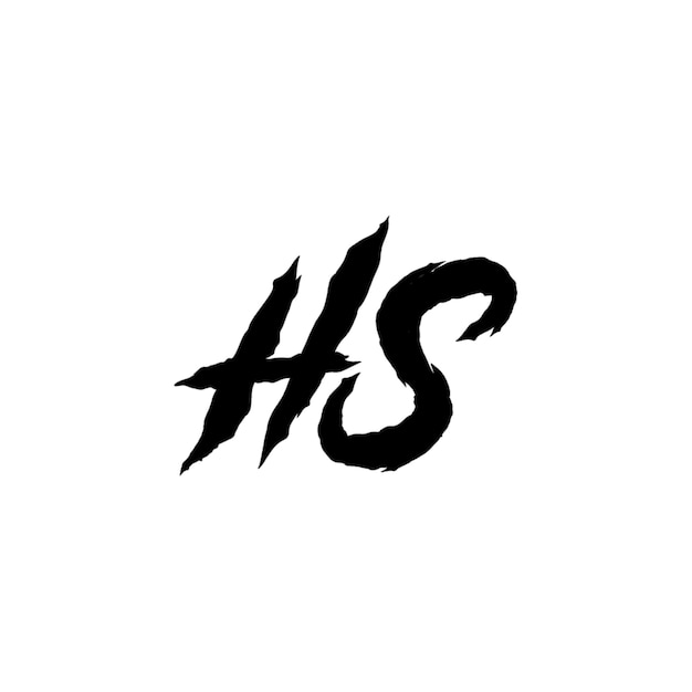 HS monogram logo design letter text name symbol monochrome logotype alphabet character simple logo