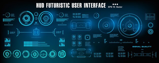 hud futuristic blue user interface dashboard display virtual reality technology screen