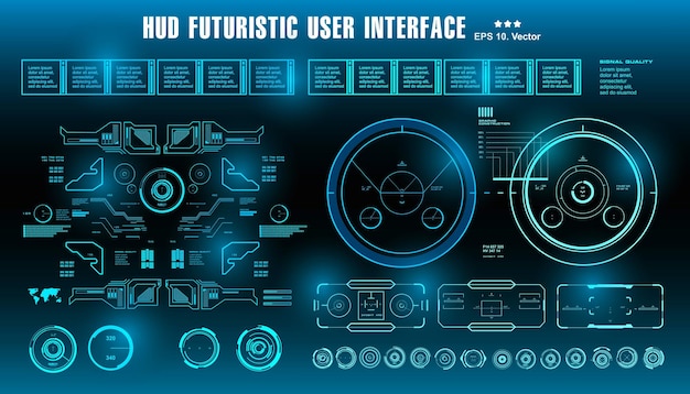hud futuristic blue user interface dashboard display virtual reality technology screen
