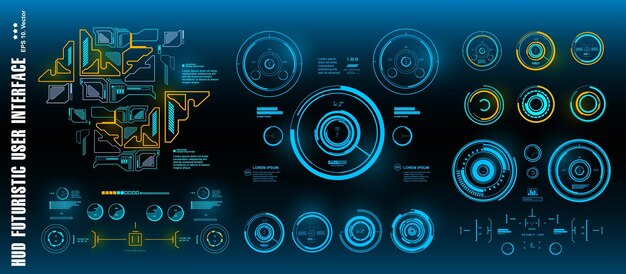 HUD futuristic green user interface target Dashboard display virtual reality technology screen