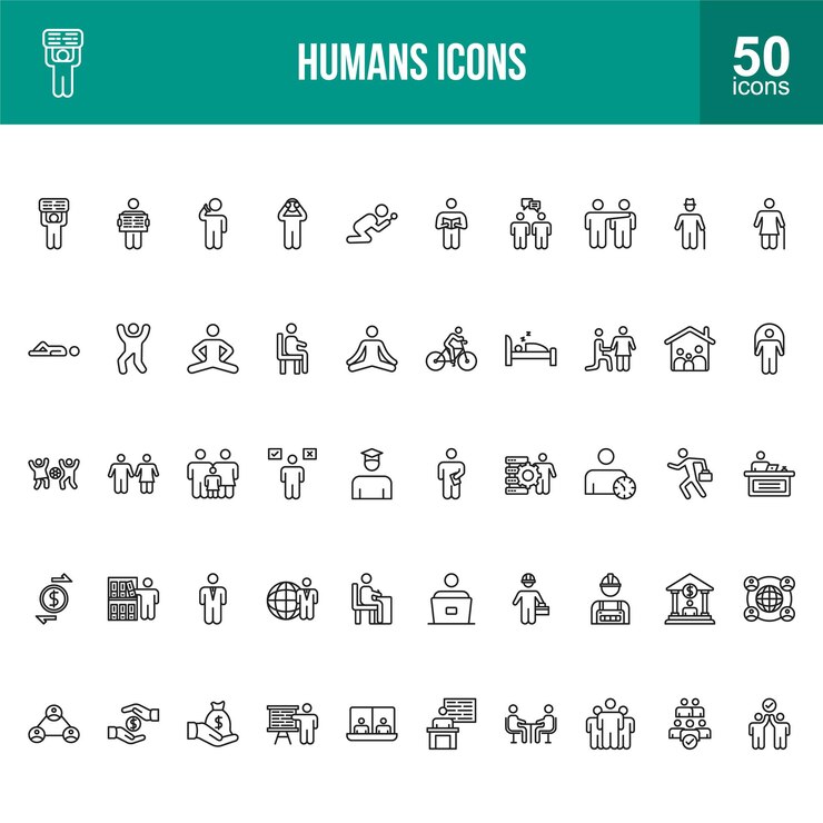 Humans Line Icons Set