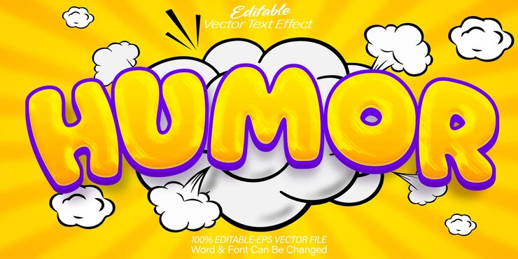 Vector humor vector text effect editable alphabet comic manga pow
