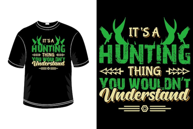 Hunting typography tshirt design vector template