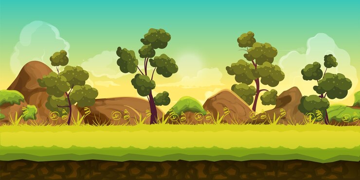 Vector hutan dan batu