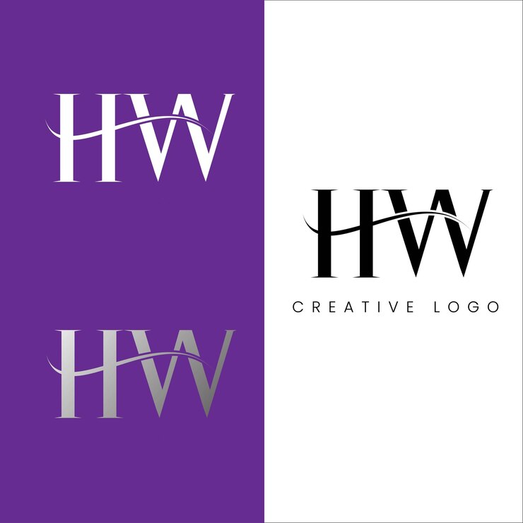Vector hw initial letter logo design