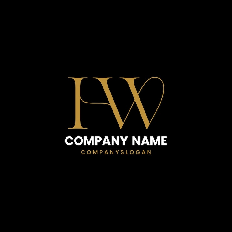 Vector hw initial logo design