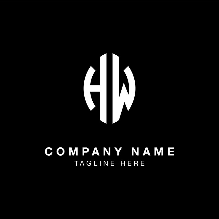 Vector hw letter logo circle monogram