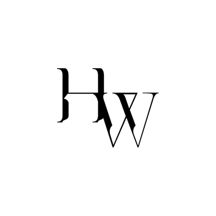 Vector hw monogram logo design letter text name symbol monochrome logotype alphabet character simple logo