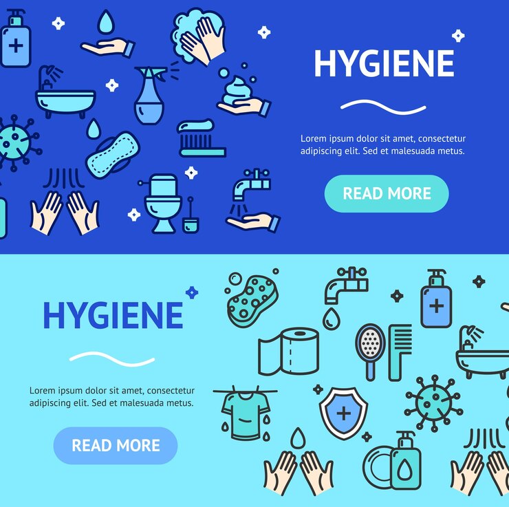 Vector hygiene banner horizontal set vector