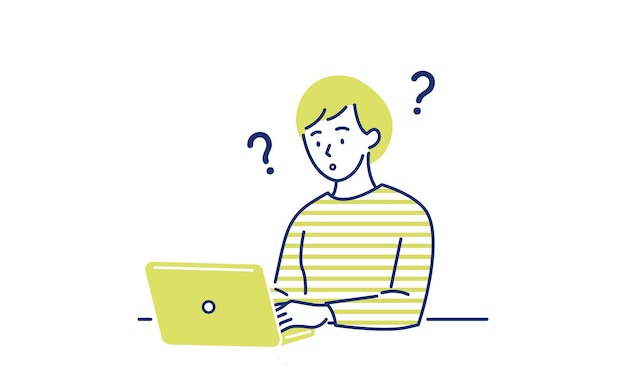 I don't know expression A woman looking at a laptop