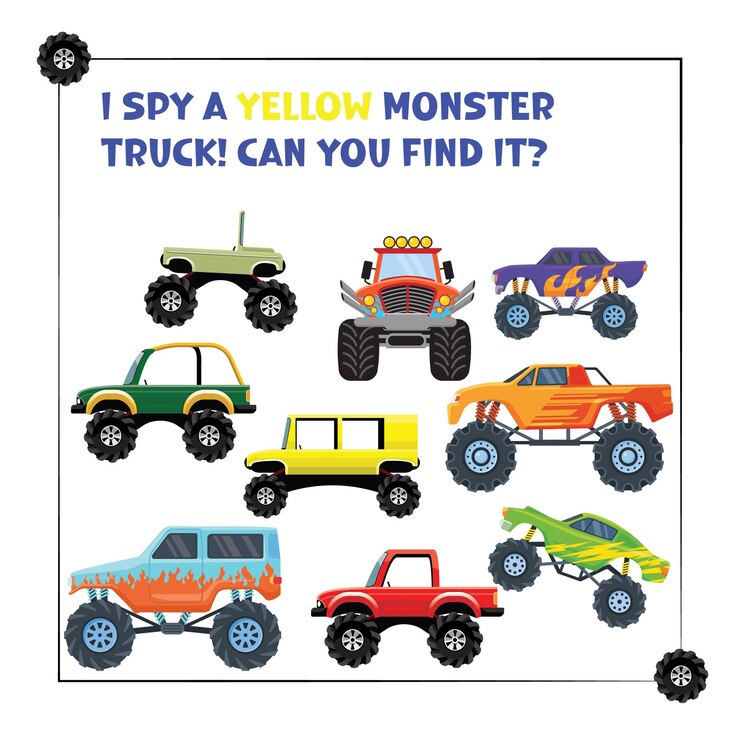 I spy monster trucks