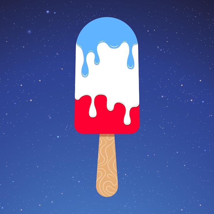 Vector ice cream on stick
