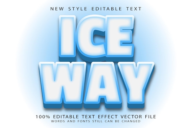 ice way editable text effect emboss modern style