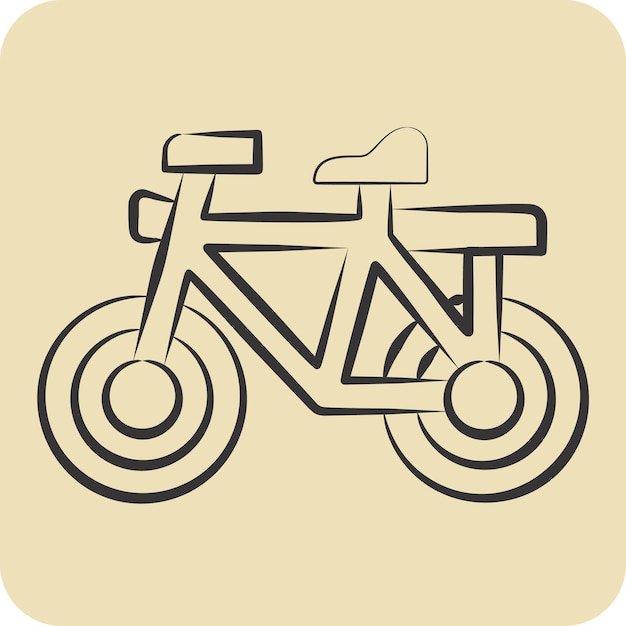 Icon Bike related to Bicycle symbol hand drawn style simple design editable