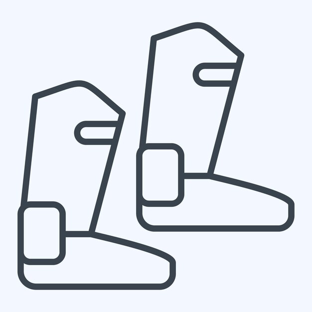 Icon Boot related to Equestrian Sport symbol line style design editable