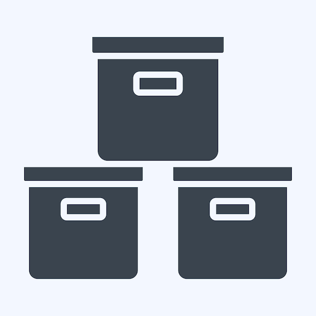 Icon Box related to Office symbol glyph style simple design illustration