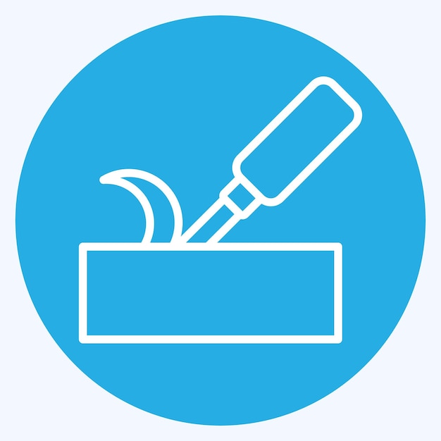 Icon Chisel related to Carpentry symbol blue eyes style simple illustration