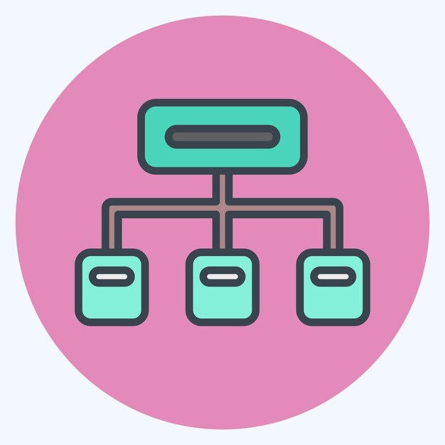 Icon Clustering related to Machine Learning symbol color mate style editable