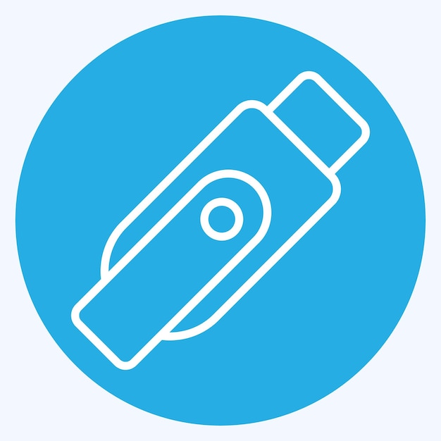 icon flashdisk related to computer symbol blue eyes style simple design editable