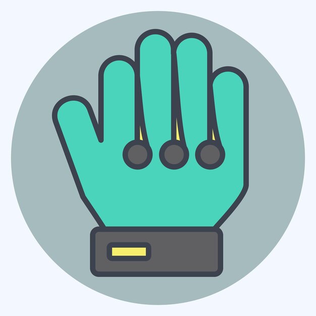 Icon Goal Keeper Gloves related to Football symbol color mate style simple illustration