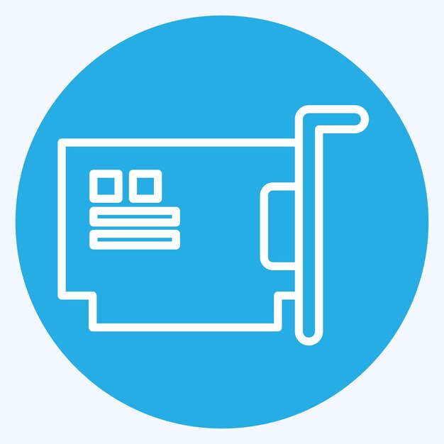 icon hardware related to computer symbol blue eyes style simple design editable