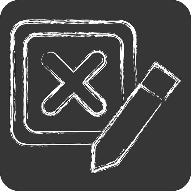 Icon Incorrect related to Delete symbol chalk Style simple design illustration