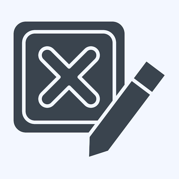 Icon Incorrect related to Delete symbol glyph style simple design illustration