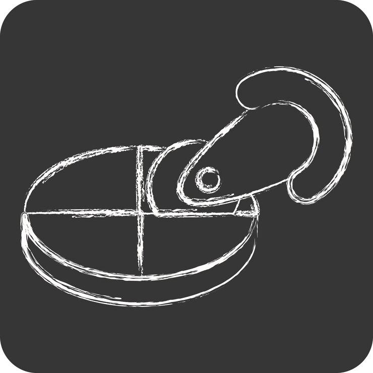 Vector icon pizza cutter related to kitchen tool symbol chalk style simple design illustration