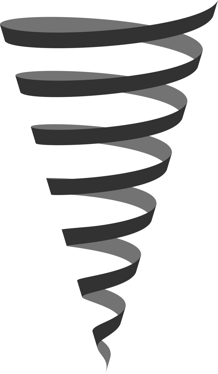 Vector icon sign tornado hurricane swirl festive ribbon twister tornado