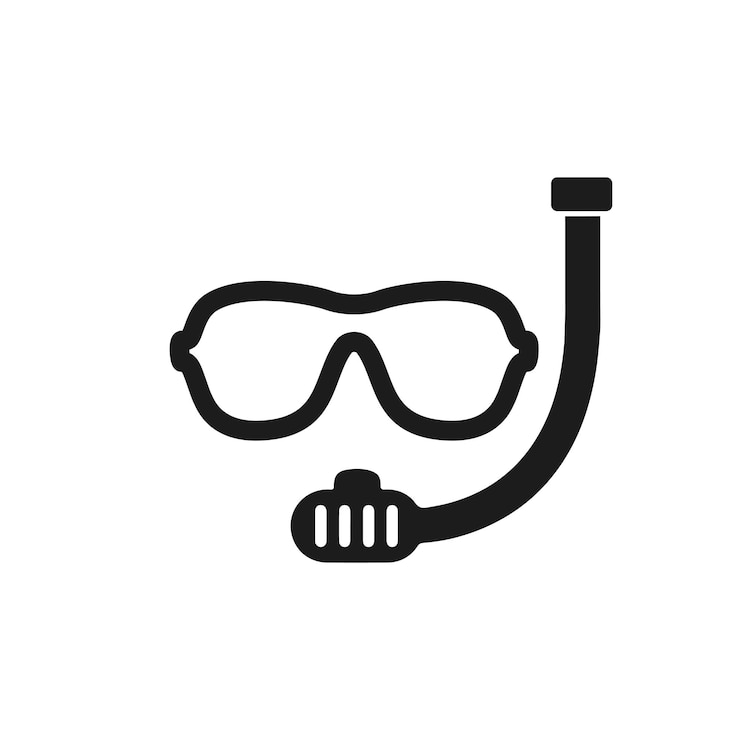 Vector icon snorkel glasses swimming