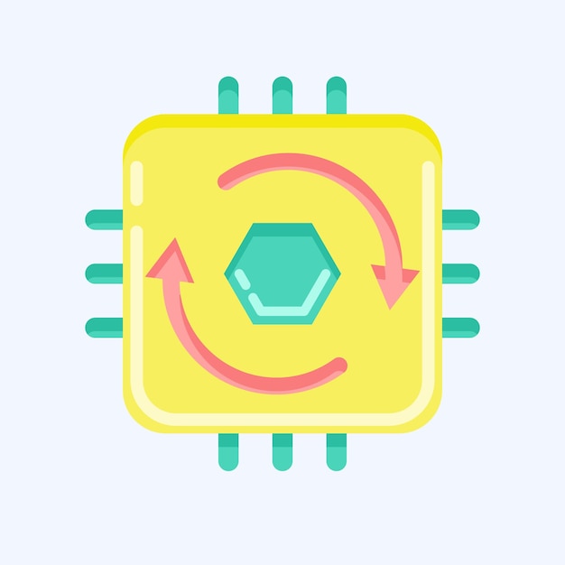 icon temporal cycle consistency related to machine learning symbol flat style editable