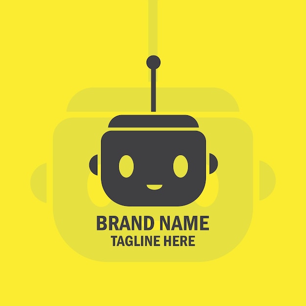 iconic robot head technology logo