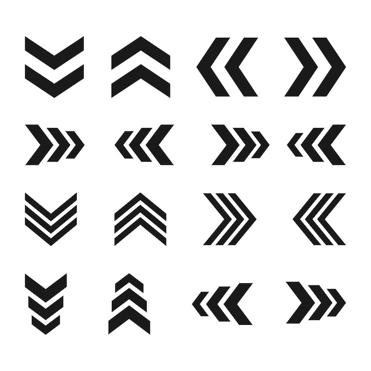 Icono de flecha gran conjunto de flechas planas
