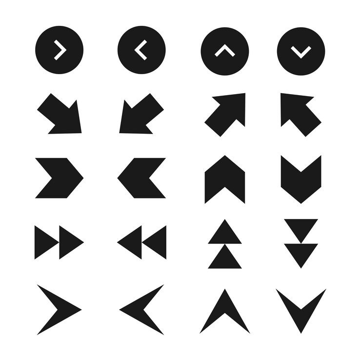 Icono de flecha gran conjunto de flechas planas