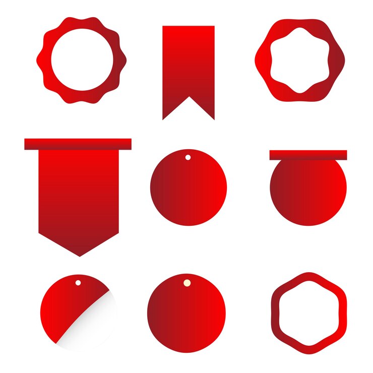 Vector icons and badges for sale or symbols for website and social media