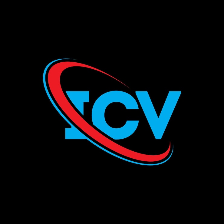 Vector icv logo icv letter icv letter logo design initials icv logo linked with circle and uppercase monogram logo icv typography for technology business and real estate brand