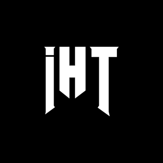 IHT letter logo design for technology company IHT logo design black and white color combination IHT logo IHT vector IHT design IHT icon IHT alphabet IHT typography logo design